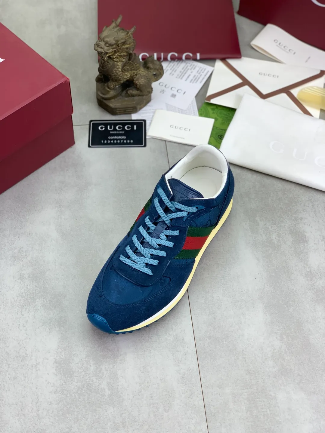 Men's shoes 💰P640 New Gucci Gucci Top version Latest catwalk style Re-Motion series Thick-soled casual sports shoes Original purchase and development ▪️Fabric: Original custom imported first-layer cowhide ▪️Sole: Original molded TPU material ▪️Sole thickness: 3.5CM ▪️Size: Men 39-45 Color: 8️⃣ colors available, boutique packaging